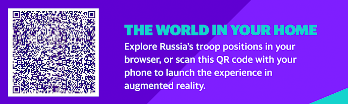 العالم في منزلك اكتشف مواقع القوات الروسية في متصفحك ، أو امسح رمز الاستجابة السريعة هذا بهاتفك لبدء التجربة في الواقع المعزز.