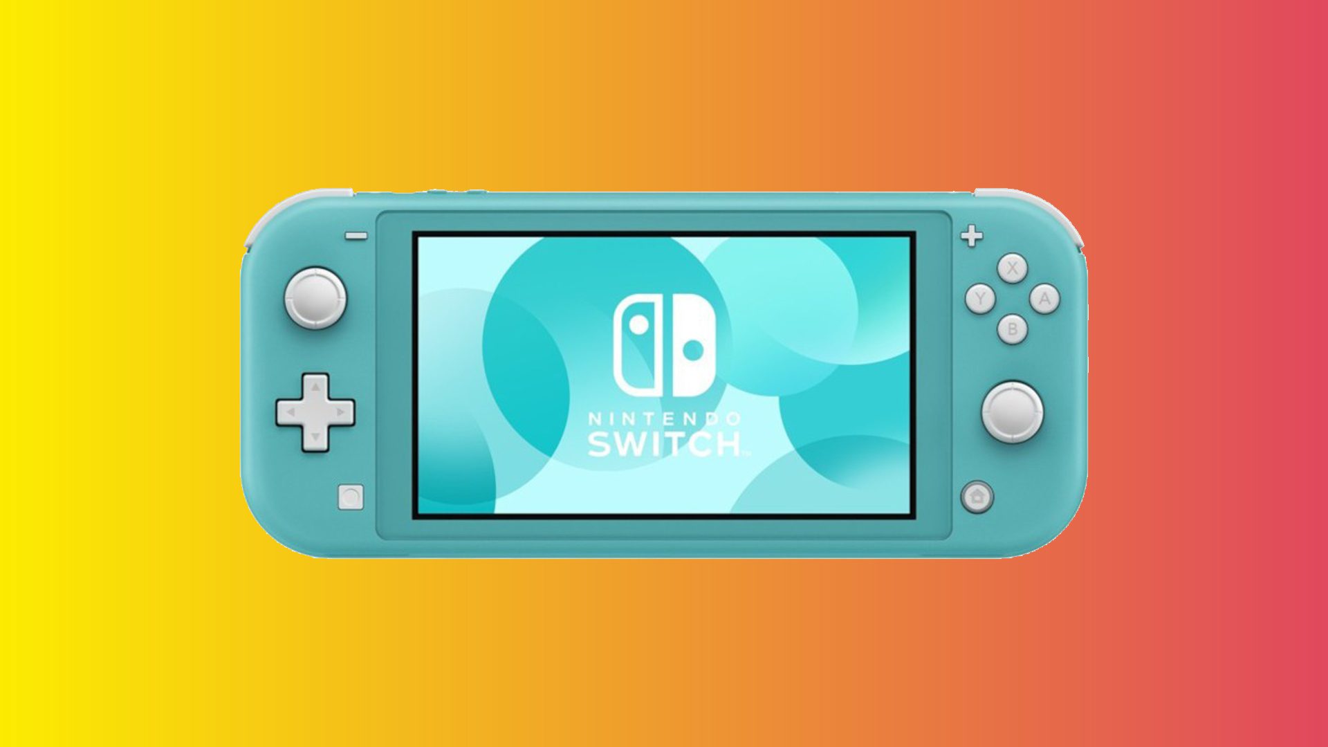 جهاز Nintendo Switch Lite على خلفية متعددة الألوان.