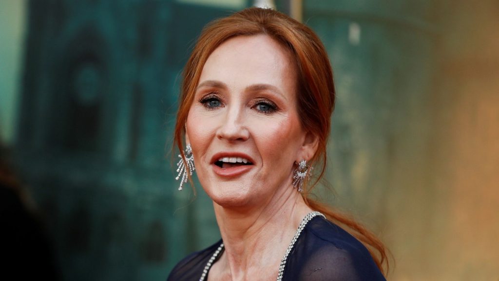 J. K. Rowling arrives for the world premiere of the film 'Fantastic Beasts: The Secrets of Dumbledore' in London, Britain, March 29, 2022. REUTERS/Peter Nicholls