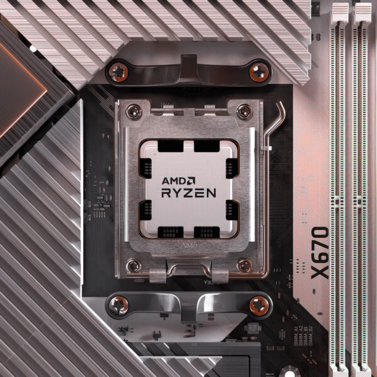 AMD Ryzen 5 7600X 6 Core & 4.4 GHz "زين 4" رصدت وحدة المعالجة المركزية لسطح المكتب وهي تعمل على اللوحة الأم X670E AORUS Master من جيجابايت