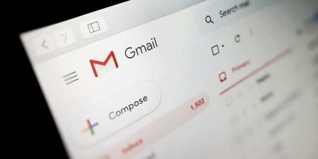 منظر لواجهة Google Gmail على جهاز كمبيوتر محمول ، 14 كانون الثاني (يناير) 2020.