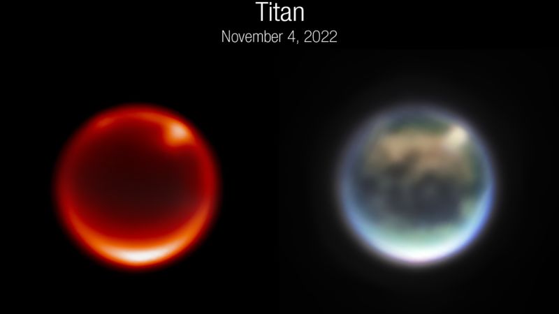 تلسكوب ويب يتجسس الغيوم تحت ضباب قمر زحل تيتان